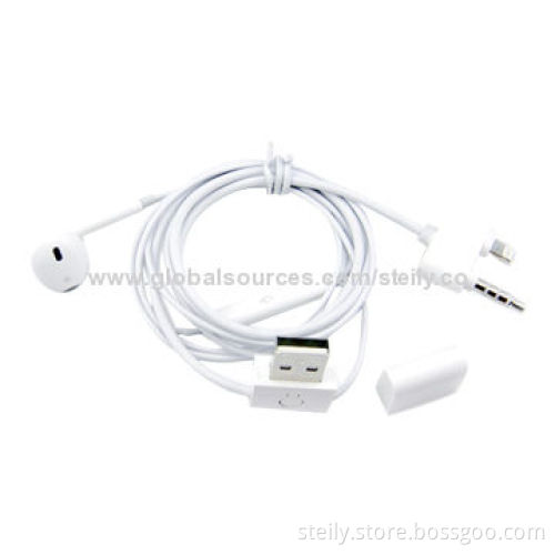 Best-quality 2-in-1 Data Cable (Data Transmission + Charging) Earphones for iPhone 5, with 170cm
